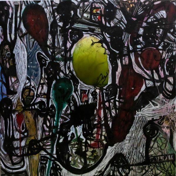 Sans titre Tech. mixte s/ toile 150 x 150 cm 2018