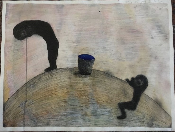 Crayon et aquarelle sur Canson 70 x 50 cm 2012