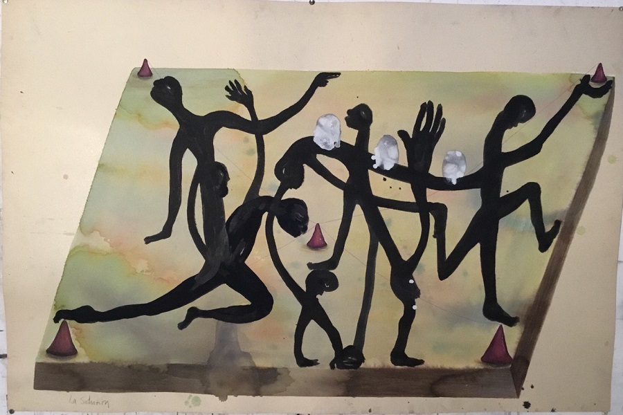 La Solution Aquarelle et peintre sur carton d'encadrement 120 x 80 cm