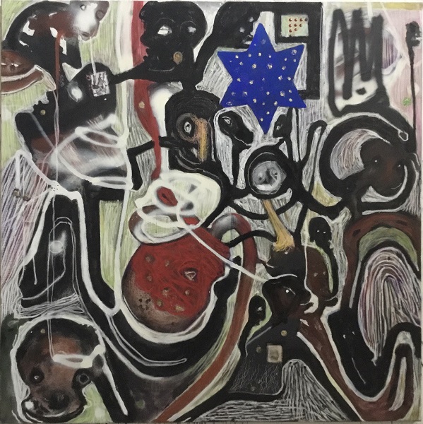 Tech. mixte sur toile sans titre 120 x 120 cm 2024