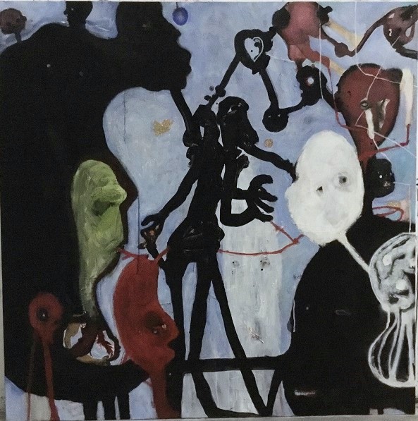 Sans titre Tech.mixte sur toile 130 x130 cm 2025