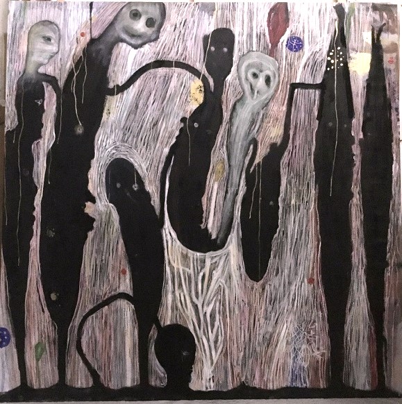 Sans titer Tech. mixte sur toile 150 x 150 cm 2026